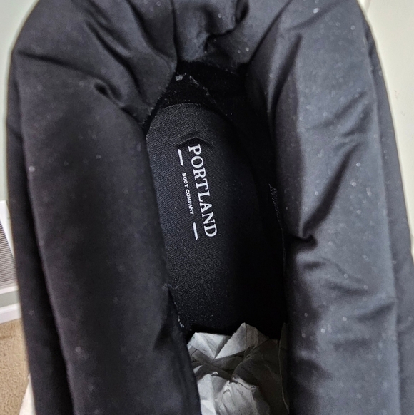 Portland Boot Company Women's Metallic Puffer Cozy Booties in Black - Picture 13 of 14